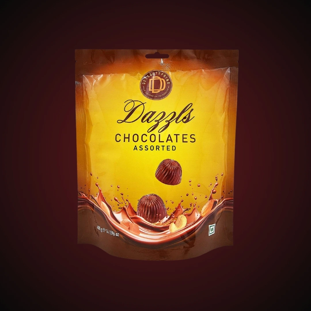 Dazzls assorted chocolates in premium packaging by Dessert Spring Chocolate, a perfect gift for special occasions in Bangalore.